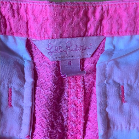 Pink Lilly Pulitzer, hot pink 4” shorts - Picture 2 of 5